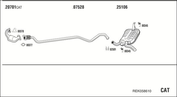 Walker REK058610 - Система випуску ОГ autocars.com.ua