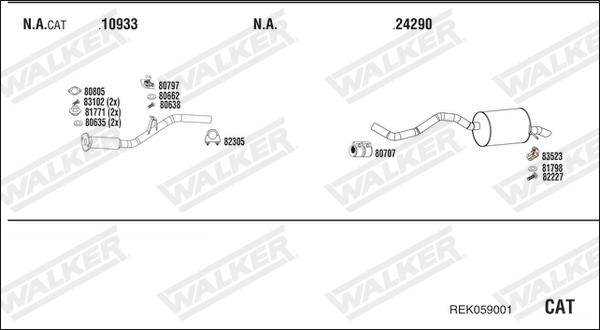 Walker REK059001 - Система випуску ОГ autocars.com.ua