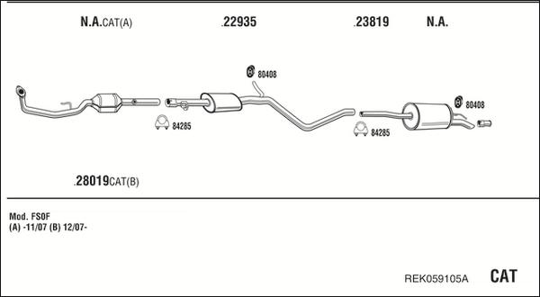 Walker REK059105A - Система випуску ОГ autocars.com.ua