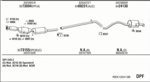 Walker REK100413B - Система випуску ОГ autocars.com.ua