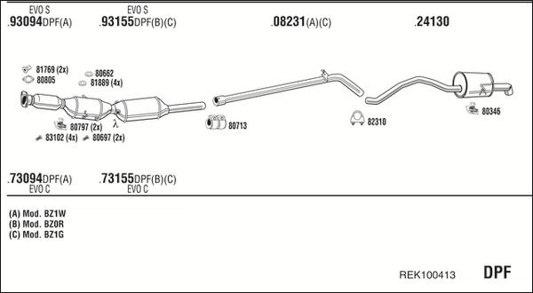 Walker REK100413 - Система випуску ОГ autocars.com.ua