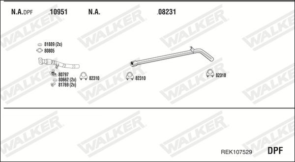 Walker REK107529 - Система випуску ОГ autocars.com.ua