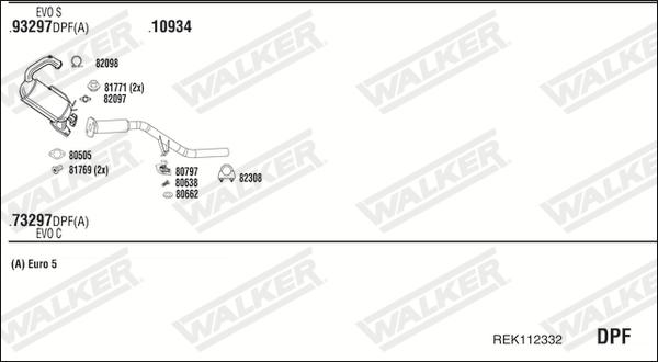 Walker REK112332 - Система випуску ОГ autocars.com.ua