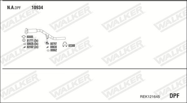 Walker REK121645 - Система випуску ОГ autocars.com.ua