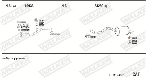 Walker REK124871 - Система випуску ОГ autocars.com.ua