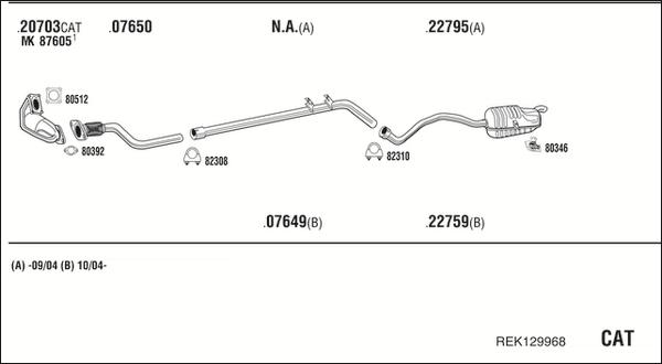 Walker REK129968 - Система випуску ОГ autocars.com.ua