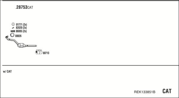 Walker REK133851B - Система випуску ОГ autocars.com.ua