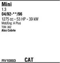 Walker RV10003 - Система випуску ОГ autocars.com.ua