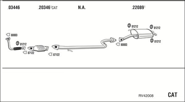 Walker RV42008 - Система випуску ОГ autocars.com.ua