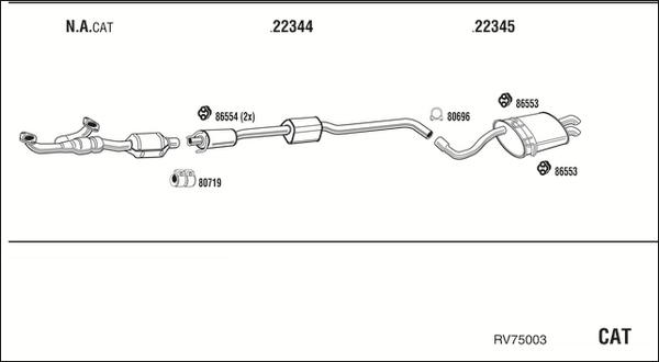 Walker RV75003 - Система випуску ОГ autocars.com.ua