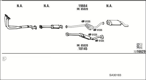 Walker SA30183 - Система випуску ОГ autocars.com.ua