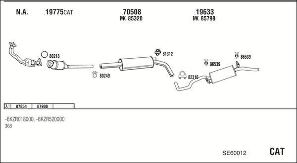 Walker SE60012 - Система випуску ОГ autocars.com.ua