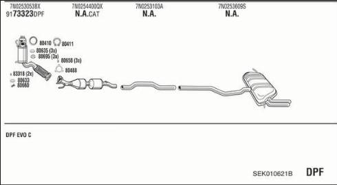 Walker SEK010621B - Система випуску ОГ autocars.com.ua