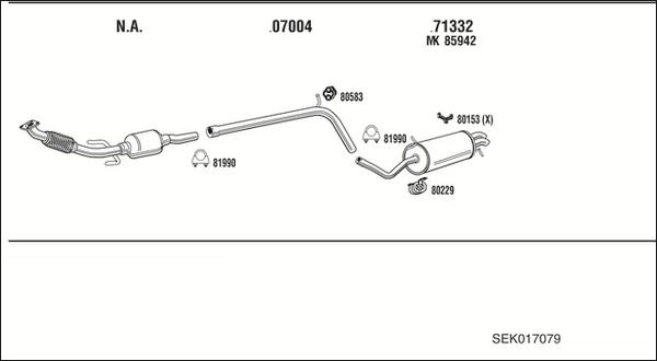 Walker SEK017079 - Система випуску ОГ autocars.com.ua