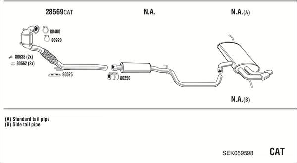 Walker SEK059598 - Система випуску ОГ autocars.com.ua