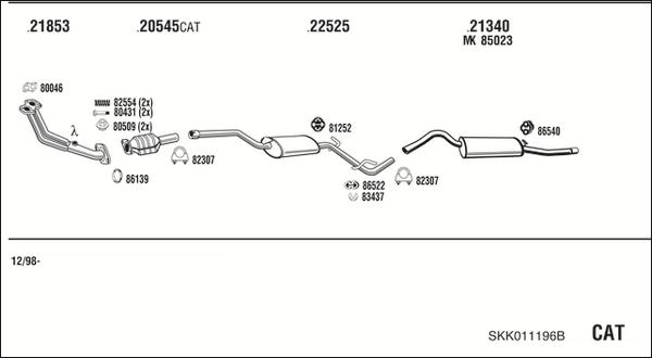 Walker SKK011196B - Система випуску ОГ autocars.com.ua