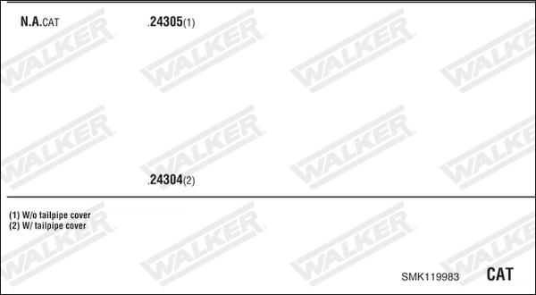 Walker SMK119983 - Система випуску ОГ autocars.com.ua