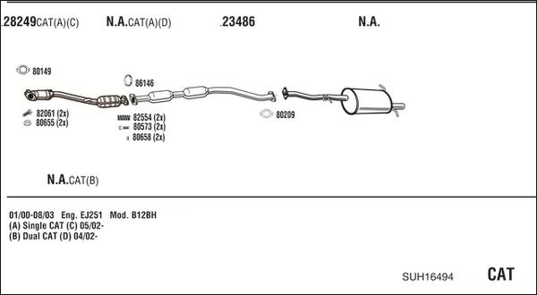Walker SUH16494 - Система випуску ОГ autocars.com.ua