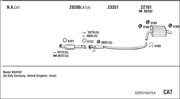 Walker SZK016075A - Система выпуска ОГ avtokuzovplus.com.ua