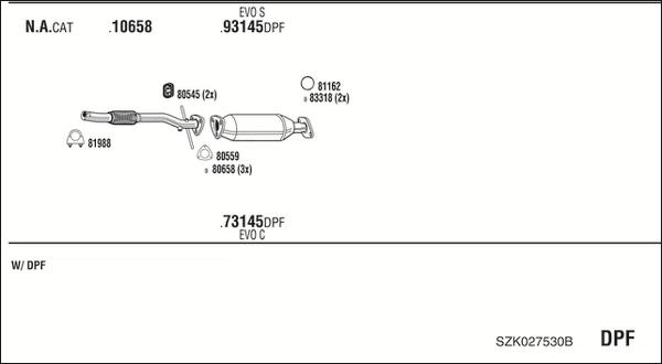Walker SZK027530B - Система випуску ОГ autocars.com.ua