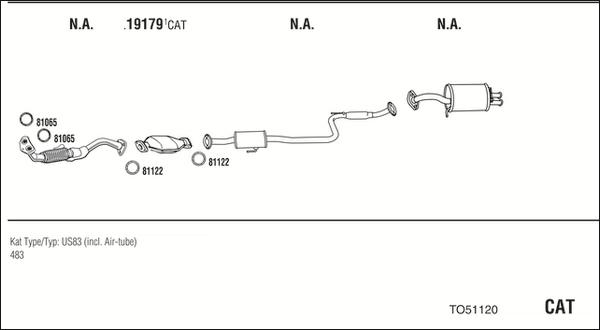 Walker TO51120 - Система випуску ОГ autocars.com.ua