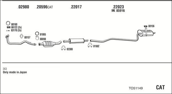 Walker TO51149 - Система випуску ОГ autocars.com.ua