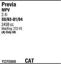 Walker TO72505 - Система випуску ОГ autocars.com.ua