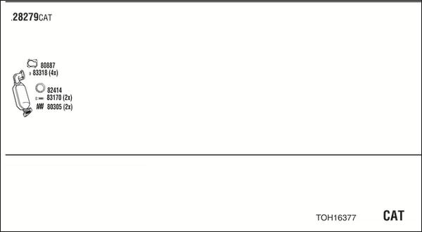 Walker TOH16377 - Система випуску ОГ autocars.com.ua
