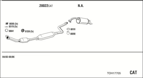 Walker TOH17705 - Система выпуска ОГ avtokuzovplus.com.ua