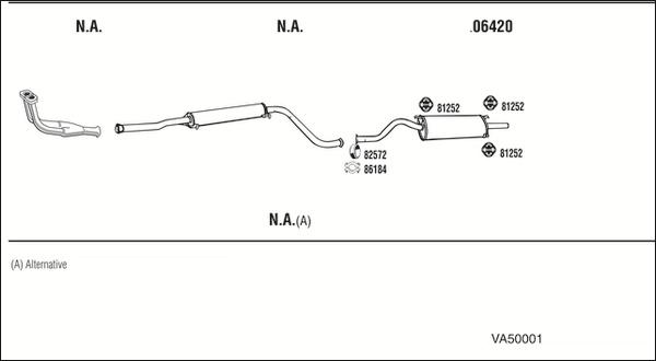 Walker VA50001 - Система випуску ОГ autocars.com.ua