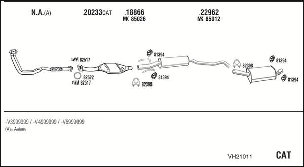 Walker VH21011 - Система випуску ОГ autocars.com.ua