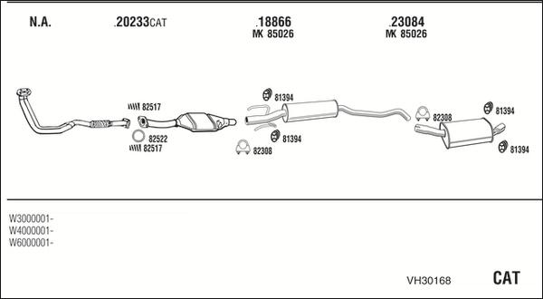 Walker VH30168 - Система випуску ОГ autocars.com.ua