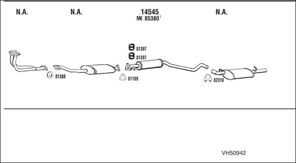 Walker VH50942 - Система випуску ОГ autocars.com.ua