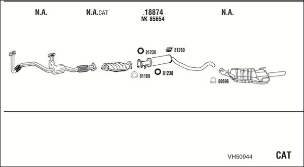 Walker VH50944 - Система випуску ОГ autocars.com.ua