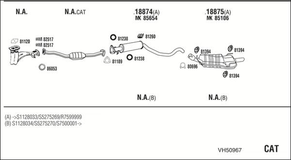 Walker VH50967 - Система випуску ОГ autocars.com.ua