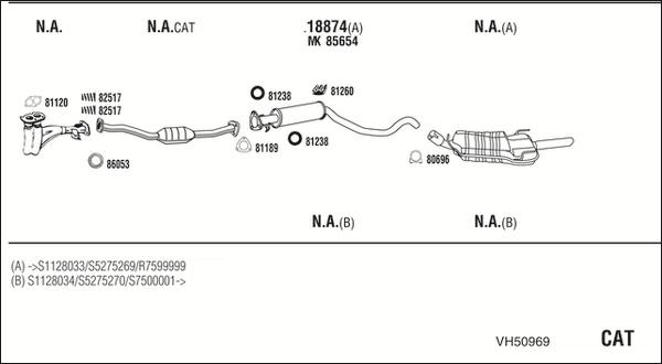 Walker VH50969 - Система випуску ОГ autocars.com.ua