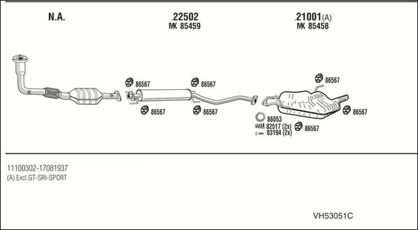 Walker VH53051C - Система выпуска ОГ autodnr.net