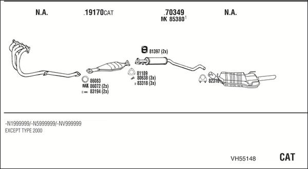 Walker VH55148 - Система випуску ОГ autocars.com.ua