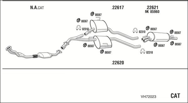 Walker VH72023 - Система випуску ОГ autocars.com.ua