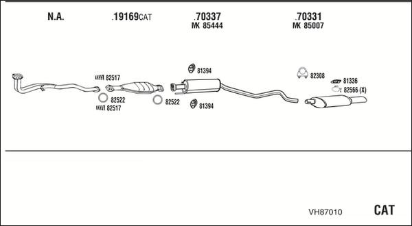 Walker VH87010 - Система випуску ОГ autocars.com.ua
