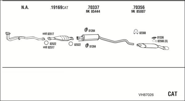 Walker VH87026 - Система випуску ОГ autocars.com.ua