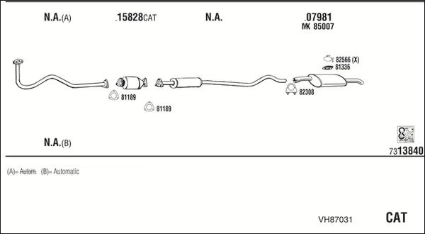 Walker VH87031 - Система випуску ОГ autocars.com.ua