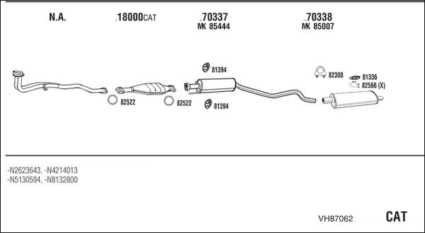 Walker VH87062 - Система випуску ОГ autocars.com.ua