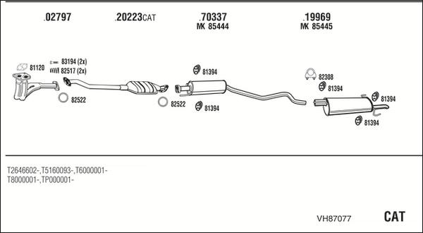 Walker VH87077 - Система випуску ОГ autocars.com.ua
