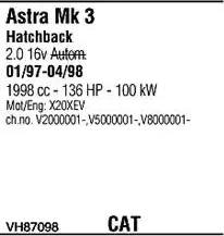 Walker VH87098 - Система випуску ОГ autocars.com.ua