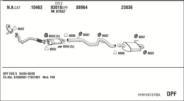 Walker VHH18131BA - Система випуску ОГ autocars.com.ua