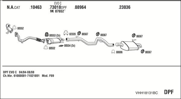 Walker VHH18131BC - Система випуску ОГ autocars.com.ua