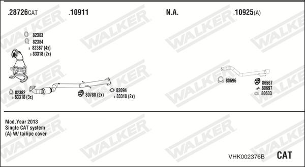 Walker VHK002376B - Система випуску ОГ autocars.com.ua