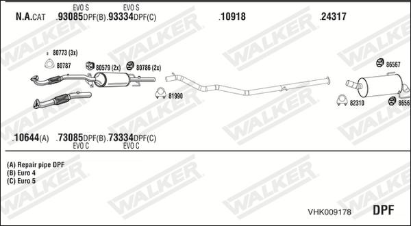 Walker VHK009178 - Система випуску ОГ autocars.com.ua
