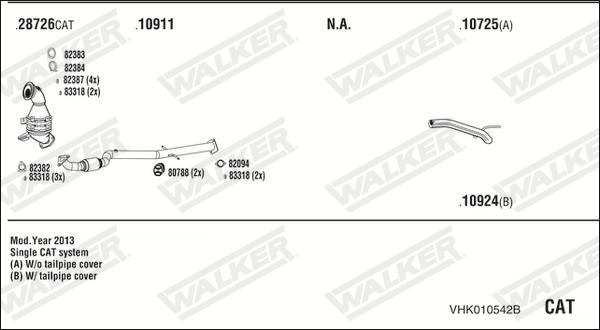Walker VHK010542B - Система випуску ОГ autocars.com.ua